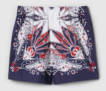 Shorts Aus Baumwolle Mit Bandana-Print