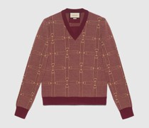 Pullover Aus Wollstrick-Jacquard Mit Horsebit
