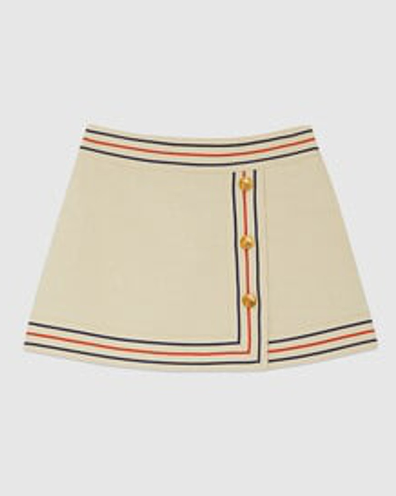 Gucci Damen Wickelrock Aus Baumwollleinen
