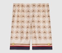 Shorts Aus Seidentwill Mit Reitsport-Print