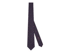 Krawatte aus Seidenjacquard mit Doppel G und Karos