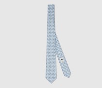Krawatte Aus Seide Mit GG Steigbügel-Print