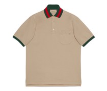 Poloshirt aus Baumwoll-Piqué mit Web am Kragen