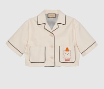 Jacke Aus Baumwollcanvas Mit Tiermotiv-Patch
