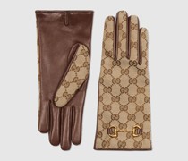 Handschuhe Aus GG Canvas Mit Horsebit