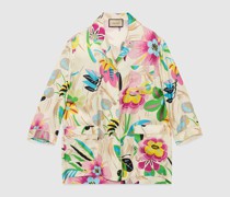 T-Shirt Aus Seide Mit Blumen-Print