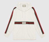 Windbreaker Aus Baumwoll-Canvas Mit Etikett