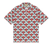 Gucci HA HA HA Hemd mit Tauben-und-Herz-Print