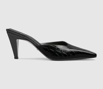 Damen-Mules Mit Krokodil-Print