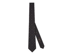 Krawatte aus Seidenjacquard mit Doppel G und Karos