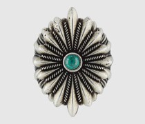 Ring Mit GG Und Gravierter Blume