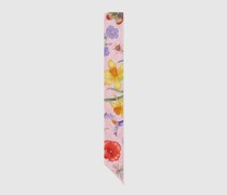 Halsschleife Aus Seidentwill Mit Flora-Print