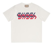 T-Shirt aus Baumwolljersey mit Gucci Spiegel-Print