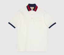 Poloshirt Aus Baumwoll-Piqué Mit Web Am Kragen