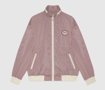 Jacke Aus Gestreiftem Stoff Mit Reißverschluss