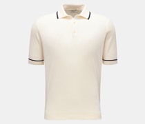 Kurzarm-Strickpolo creme