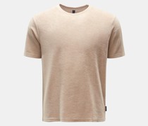 Frottee Rundhals-T-Shirt 'Terry Tee' beige