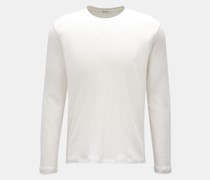 Leinen Rundhals-Longsleeve 'Enno' offwhite