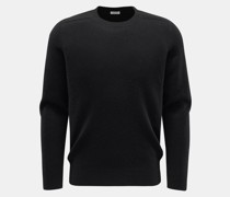 Cashmere Rundhalspullover schwarz