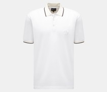 Jersey-Poloshirt weiß/creme