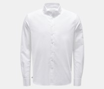 Casual Hemd Button-Down-Kragen weiß