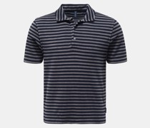 Frottee-Poloshirt 'Terry Stripe Polo' grau/navy gestreift