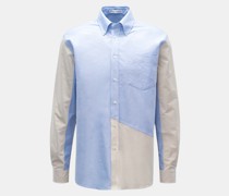Oxfordhemd Button-Down-Kragen hellblau/beige