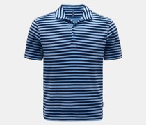 Frottee-Poloshirt 'Terry Stripe Polo' rauchblau/navy gestreift