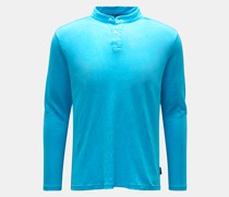 Leinen Henley-Shirt türkis