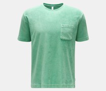 Frottee Rundhals-T-Shirt 'Terry Tee' hellgrün