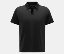 Jersey-Poloshirt schwarz