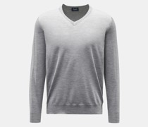 V-Ausschnitt-Pullover grau