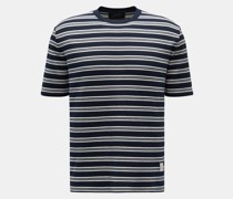 Rundhals-T-Shirt navy/weiß gestreift