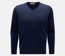 Merino Feinstrick-Pullover dunkelblau