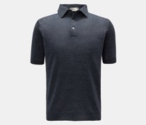 Kurzarm-Strickpolo graugrün