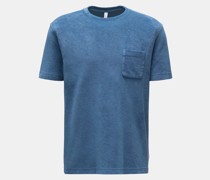 Frottee Rundhals-T-Shirt 'Oyster Terry Tee' graublau