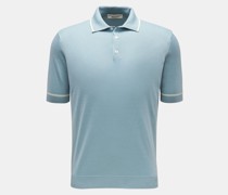 Kurzarm-Strickpolo rauchblau