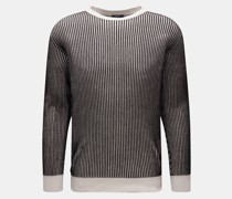 Wende-Rundhalspullover 'Pilar Crew' schwarz/grau