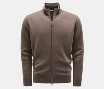 Cashmere Strickjacke graubraun