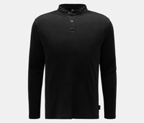 Leinen Henley-Shirt schwarz