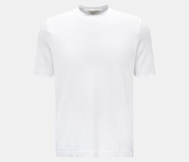 Leinen Rundhals-T-Shirt 'Jerlin' weiß