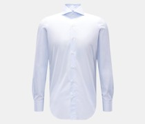 Business Hemd 'Sergio Milano' Haifisch-Kragen hellblau/weiß gestreift