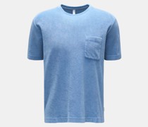 Frottee Rundhals-T-Shirt 'Terry Tee' hellblau