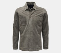 Veloursleder-Overshirt 'Light Vintage Suede Overshirt' grau