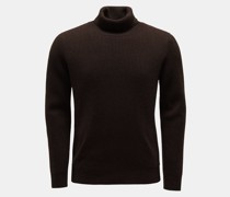 Cashmere Rollkragenpullover dunkelbraun