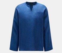 Leinen Popover-Hemd dunkelblau