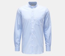 Casual Hemd 'Vintage Large Stripe Collar Shirt' Grandad-Kragen hellblau/weiß gestreift