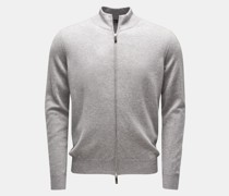 Baby-Cashmere Strickjacke hellgrau