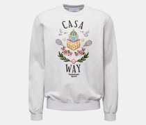 Rundhals-Sweatshirt 'Casa Way' hellgrau