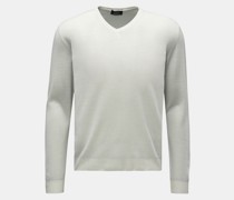 Feinstrick V-Ausschnitt-Pullover pastellgrün